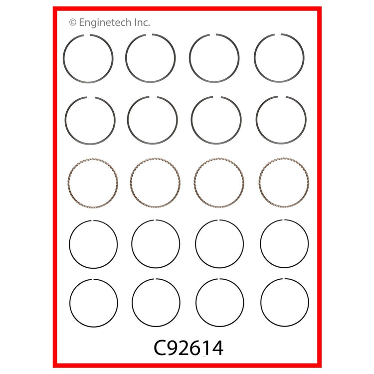 Enginetech C92614-STD Engine Premium Piston Ring Set for Isuzu Vehicles