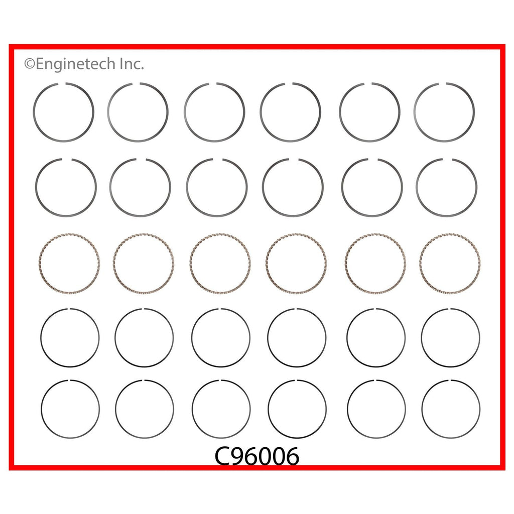 Enginetech C96006-STD Engine Premium Piston Ring Complete Set for Chrysler Vehicles