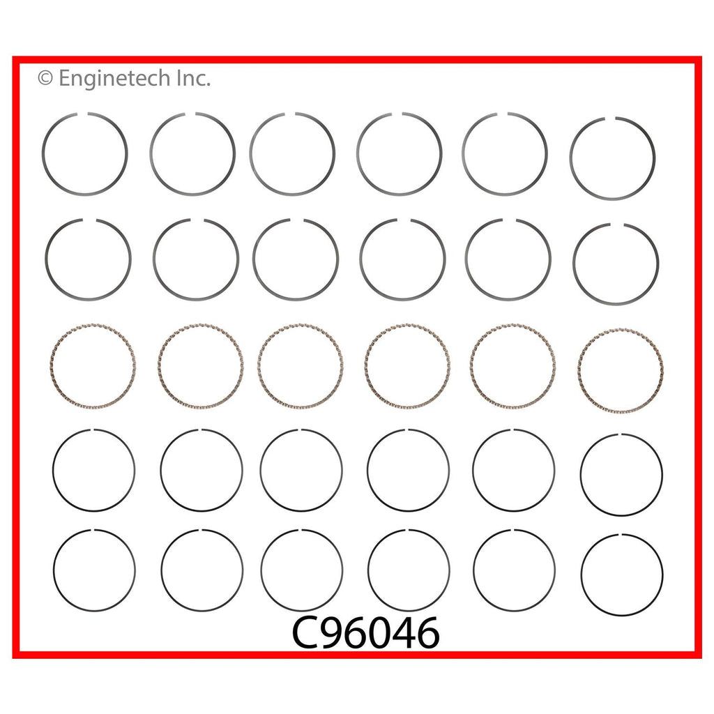 Enginetech C96046-.25 Engine Premium Piston Ring Complete Set for Chrysler Vehicles