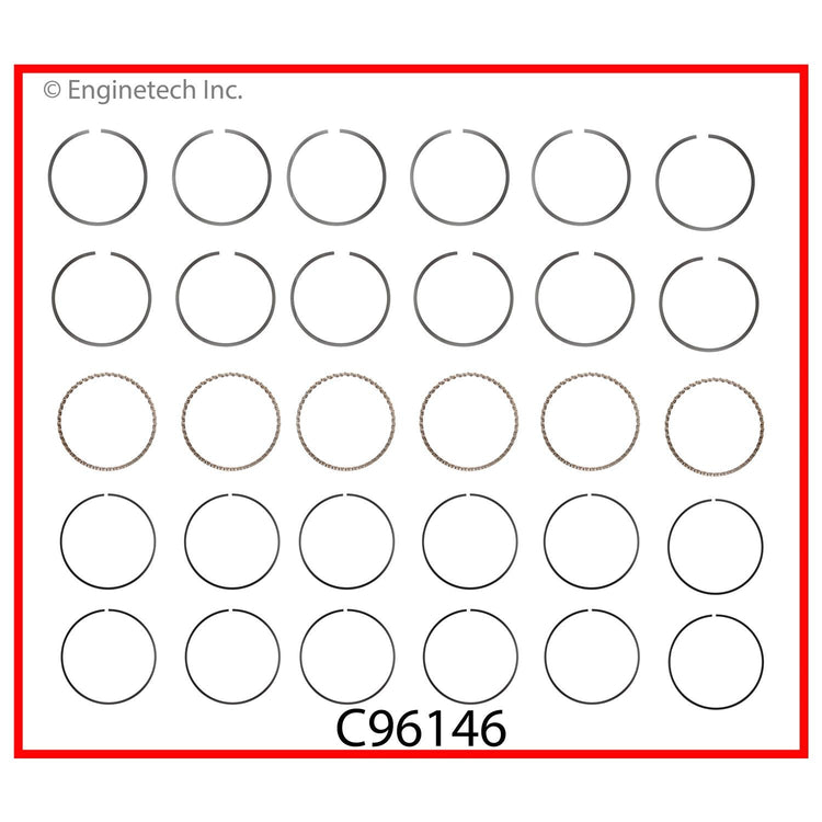 Enginetech C96146-.75 Engine Premium Piston Ring Complete Set for Buick Models