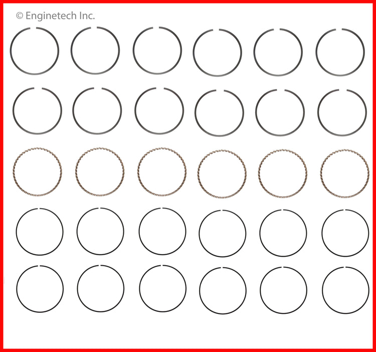 Enginetech C99606-STD Engine Premium Piston Ring Complete Set for Chevrolet Silverado and GMC Sierra 1500