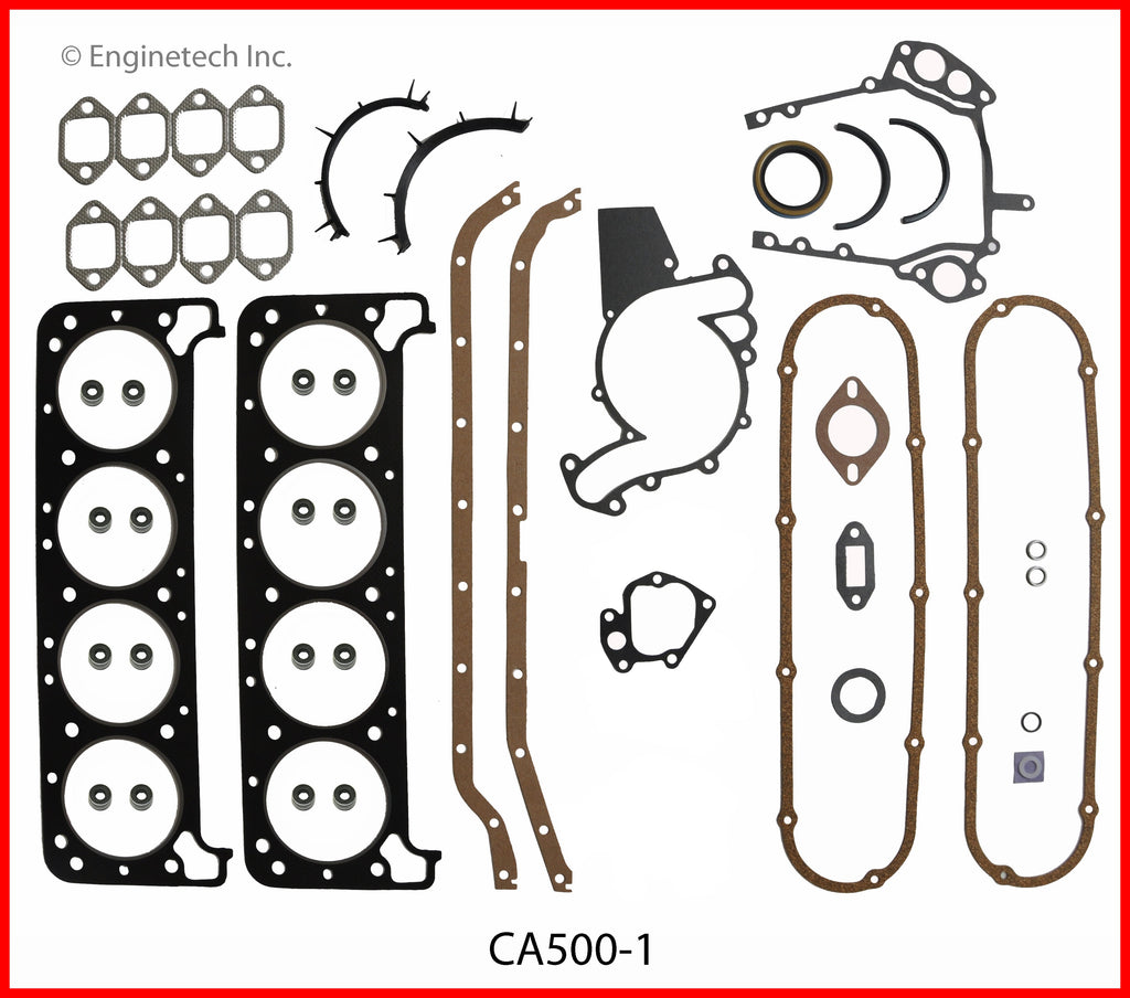 Enginetech CA500-1 Engine Full Gasket Set for GMC and Chevrolet Cars and Trucks