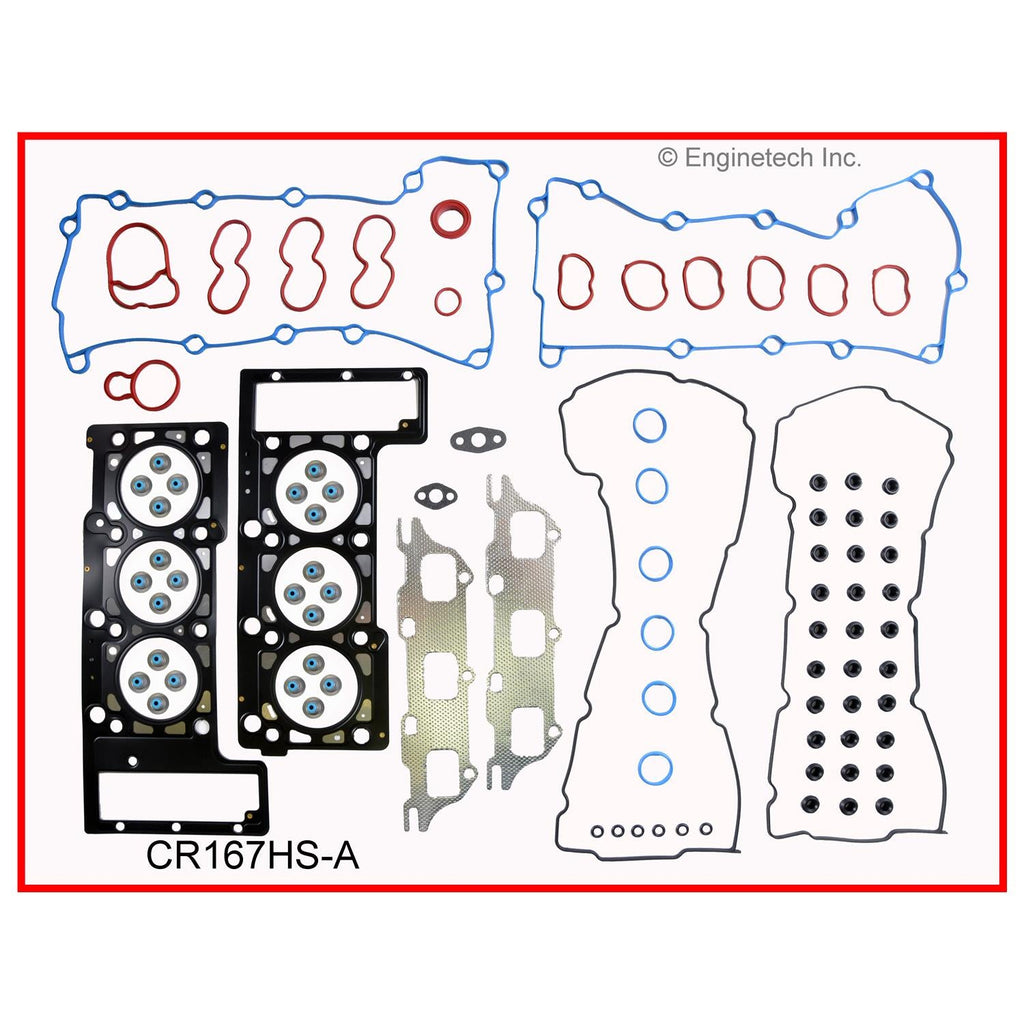 Enginetech CR167HS-AWB Engine Cylinder Head Gasket Set for GMC and Chevrolet Cars and Trucks with Head Bolts