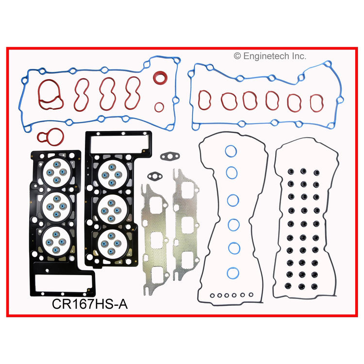 Enginetech CR167HS-AWB Engine Cylinder Head Gasket Set for GMC and Chevrolet Cars and Trucks with Head Bolts