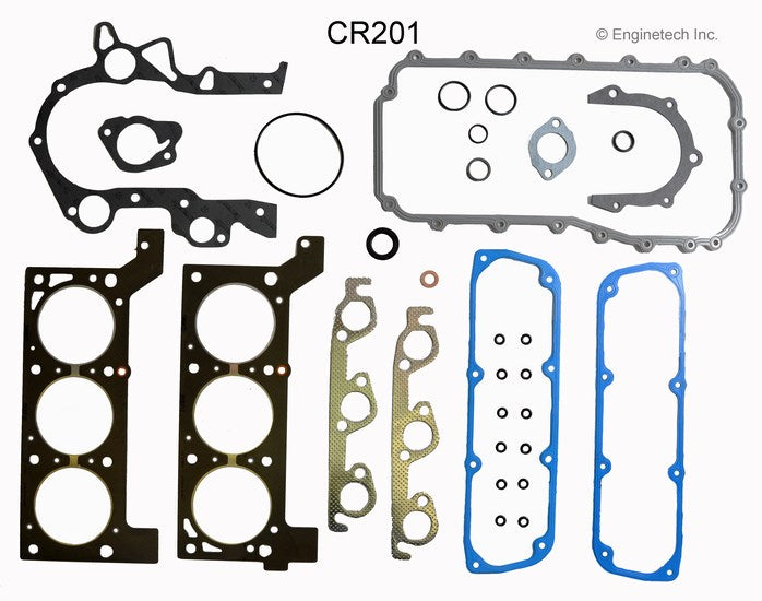 Enginetech CR201 Rebuilders Engine Full Gasket Set for Dodge and Chrysler Vehicles