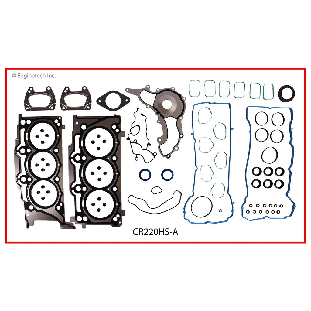 Enginetech CR220HS-AWB Engine Cylinder Head Gasket Set for GMC and Chevrolet Cars and Trucks with Head Bolts