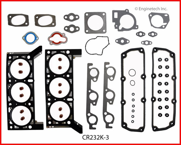 Enginetech Engine Full Gasket Set for Dodge and Chrysler Cars and Trucks (Part CR232K-3)