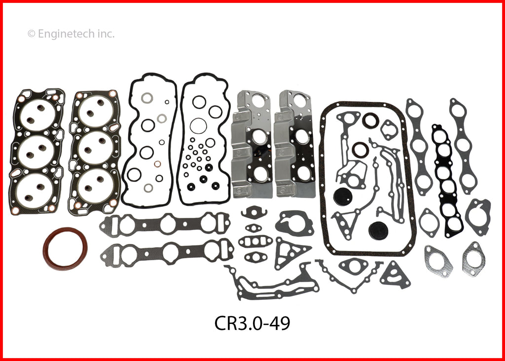 Enginetech Engine Full Gasket Set for Dodge and Chrysler Vehicles - Part CR3.0-49