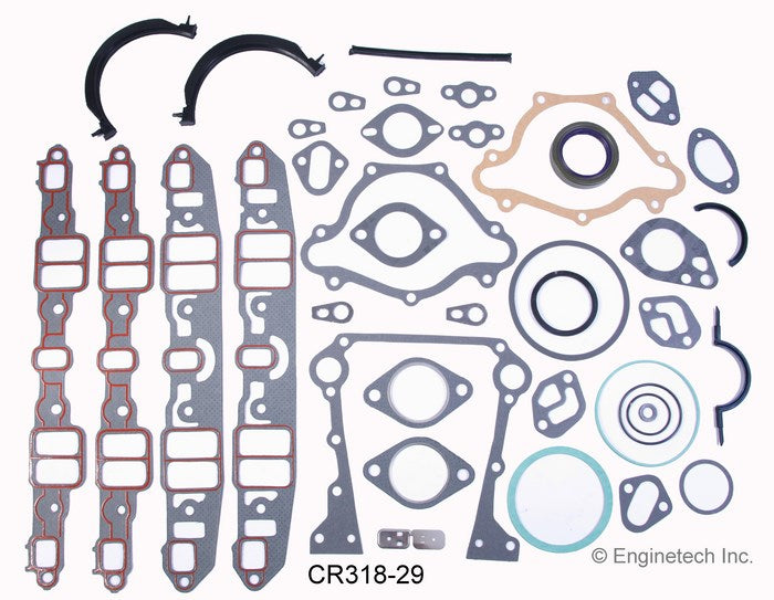 Enginetech CR318-29 Engine Full Gasket Set for Dodge and Chrysler Cars and Trucks