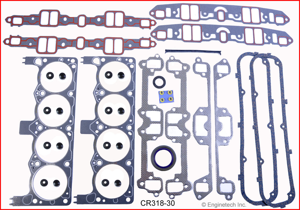 Enginetech CR318-30 Engine Full Gasket Set for Dodge and Chrysler Vehicles