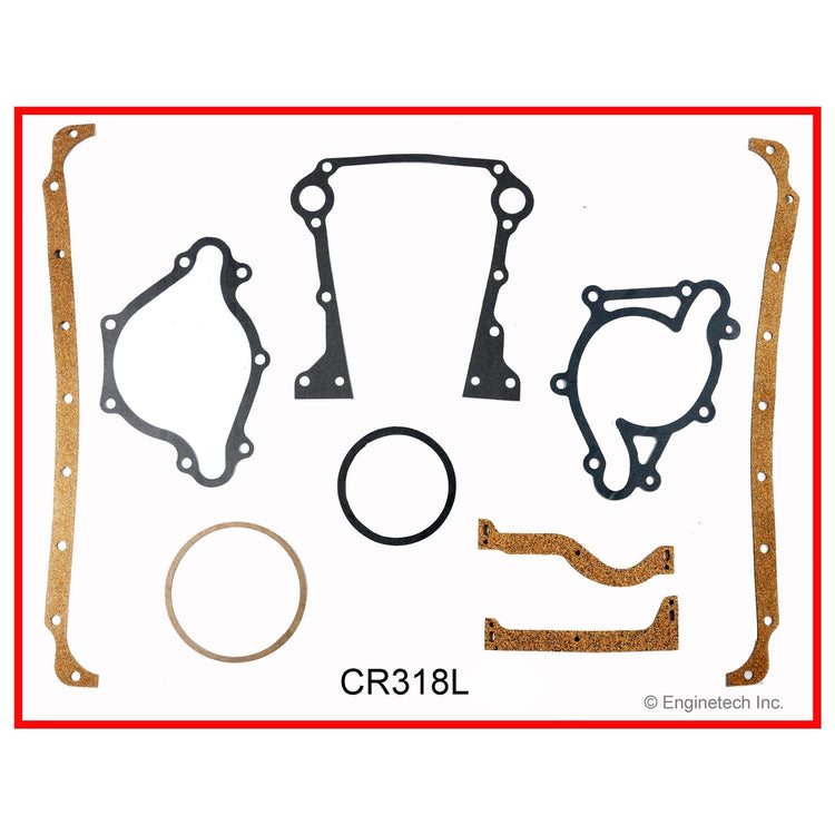 Enginetech CR318L Rebuilders Engine Full Gasket Set for Dodge and Chrysler Cars and Trucks