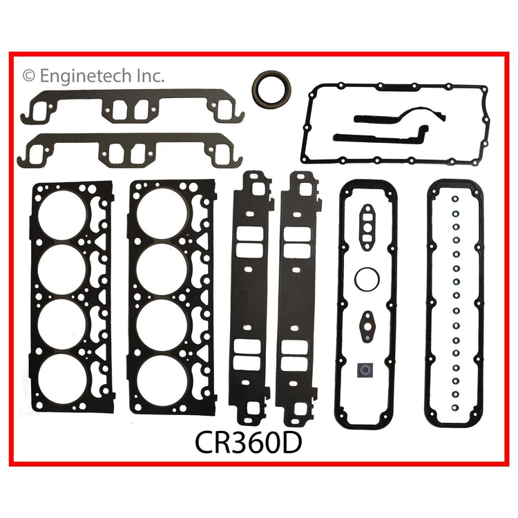 Enginetech CR360D Rebuilders Engine Full Gasket Set for Dodge and Chrysler Vehicles
