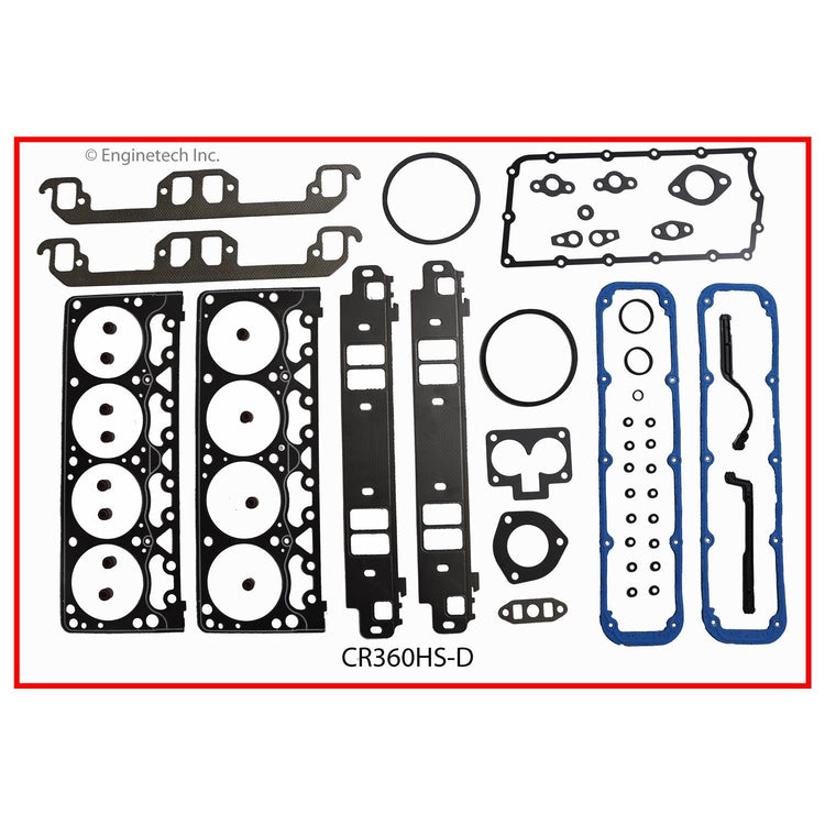 Enginetech CR360HS-DWB Engine Cylinder Head Gasket Set for GMC and Chevrolet Cars and Trucks with Head Bolts