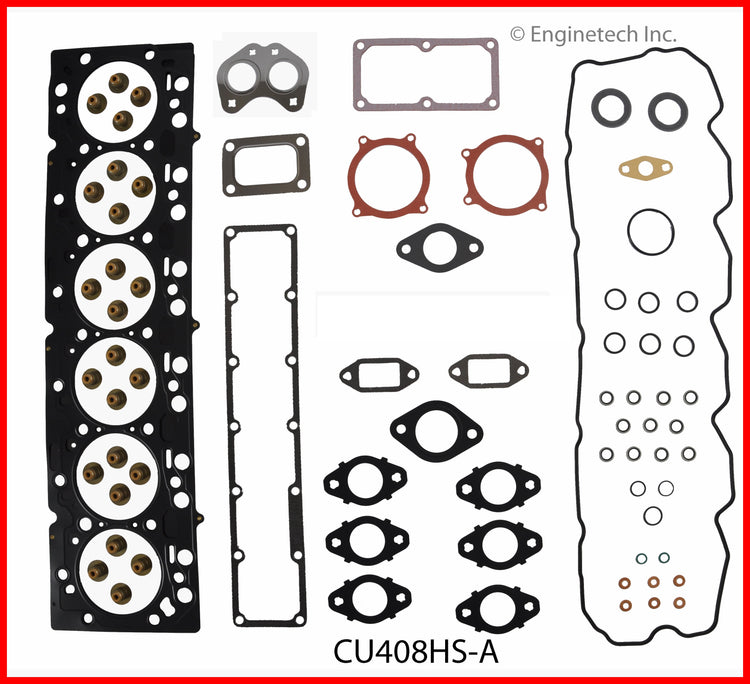Enginetech CU408HS-AWB Engine Cylinder Head Gasket Set for Cummins Trucks with Head Bolts