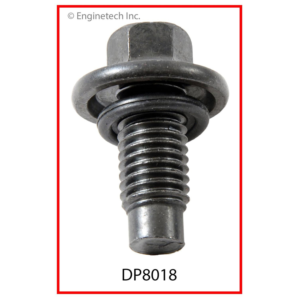 Enginetech Engine Oil Pan Oil Drain Plug Part Number DP8018 - High-Quality Carbon Steel Alloy Construction