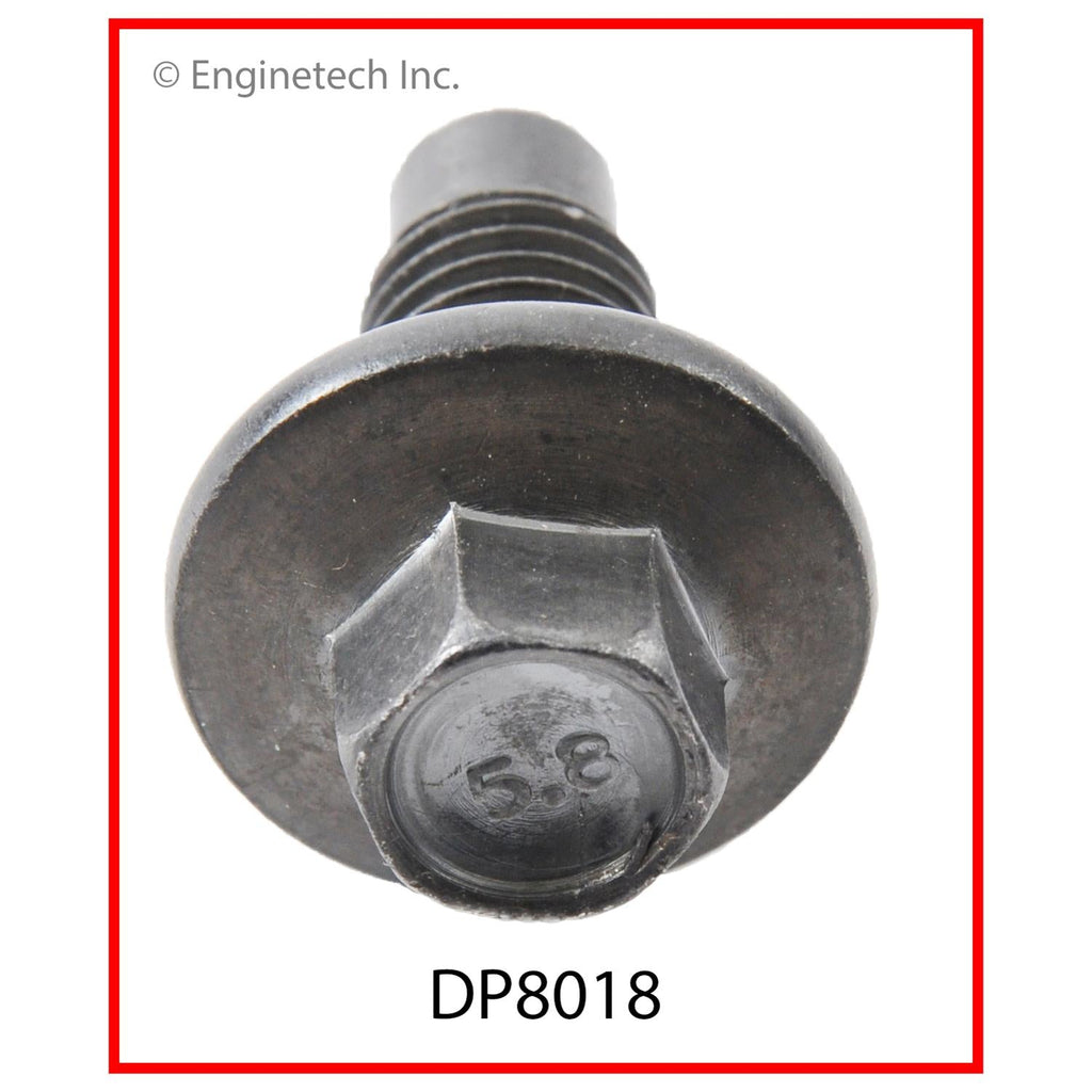Enginetech Engine Oil Pan Oil Drain Plug Part Number DP8018 - High-Quality Carbon Steel Alloy Construction