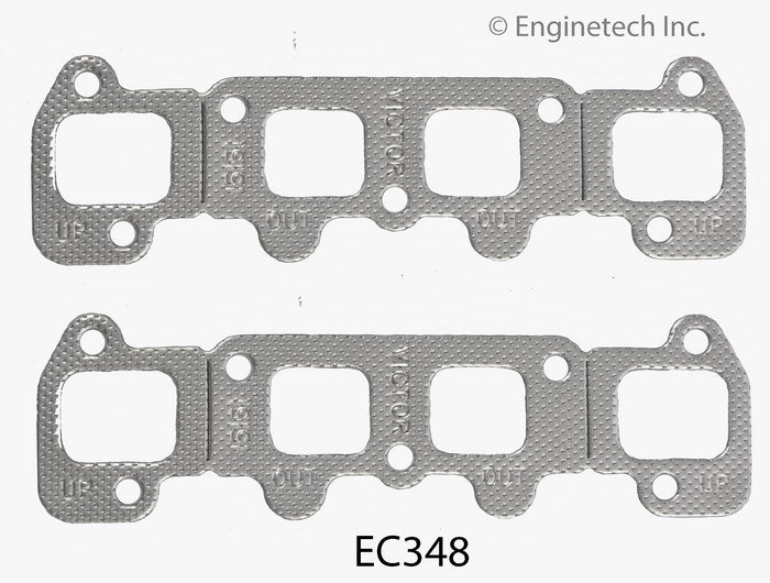 Enginetech EC348 Exhaust Manifold Gasket for GMC Chevrolet Cars and Trucks