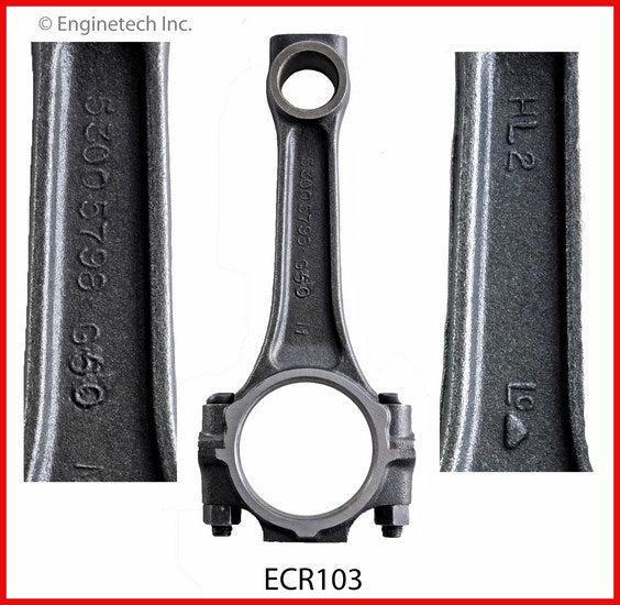 Enginetech ECR103 Remanufactured Single Engine Connecting Rod with Bolts for Dodge Ramcharger and B150 Series