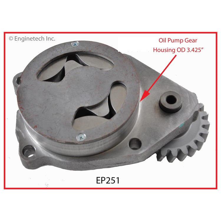 Enginetech EP251 Engine Oil Pump with Gasket for Dodge D250 and D350 (1989-1994)