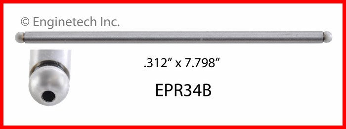 Enginetech EPR34B Engine Push Rod 4 Pack - High-Quality Hardened Steel Components