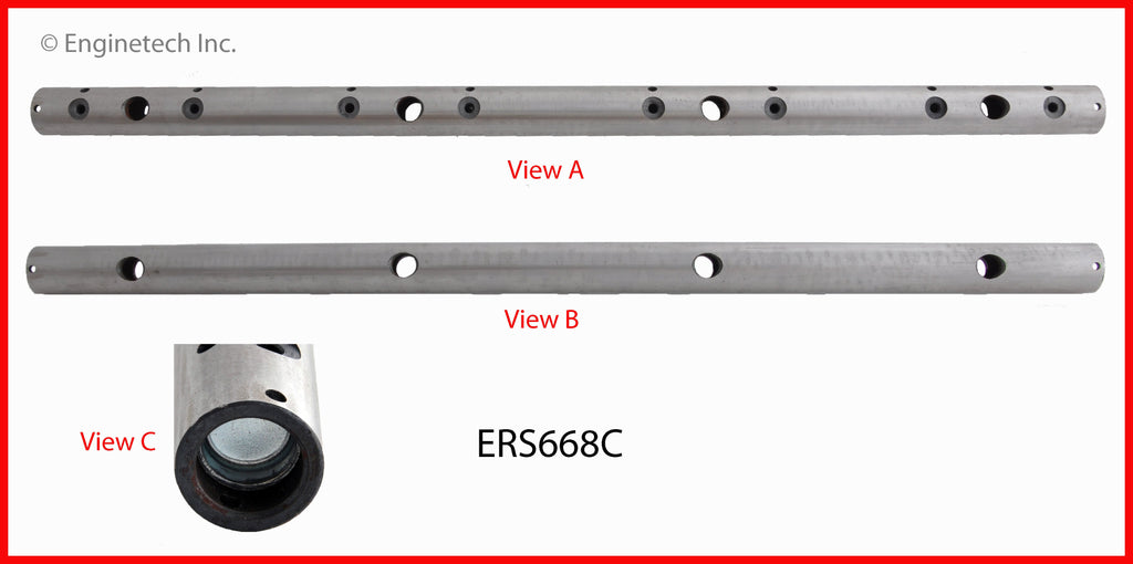 Enginetech ERS668C Engine Rocker Arm Shaft for One Cylinder Head