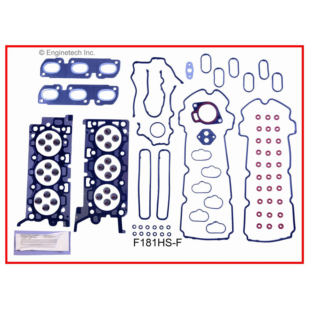 Enginetech F181HS-FWB Engine Cylinder Head Gasket Set for Ford Car and Truck with Head Bolts