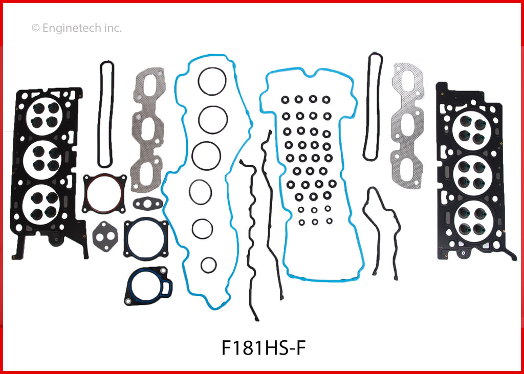 Enginetech F181HS-F Engine Cylinder Head Gasket Set for Ford, Jaguar, and Lincoln Vehicles