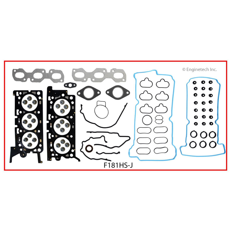 Enginetech F181HS-JWB Engine Cylinder Head Gasket Set for Ford Escape (2003-2004) with Head Bolts