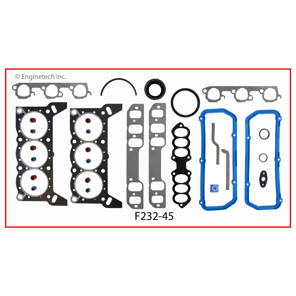 Enginetech F232-45 Engine Full Gasket Set for Ford Car and Truck