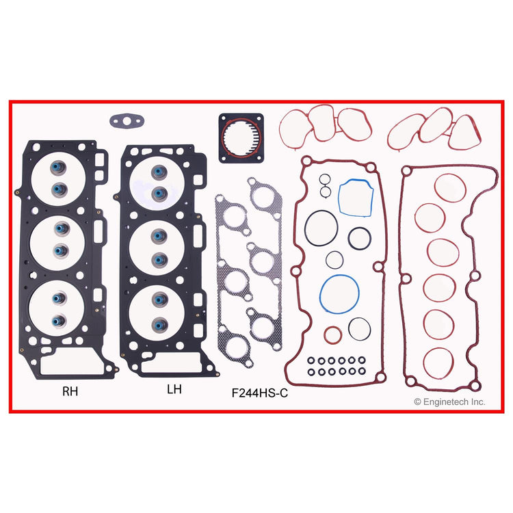 Enginetech F244HS-CWB Engine Cylinder Head Gasket Set for Ford Cars and Trucks with Head Bolts