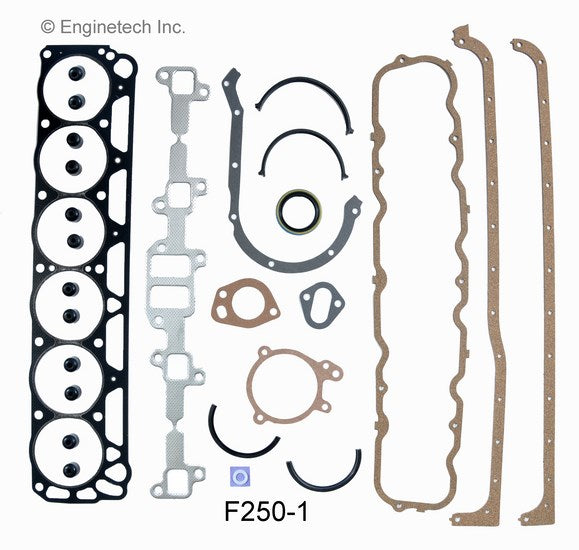 Enginetech F250-1 Engine Full Gasket Set for Ford Cars and Trucks