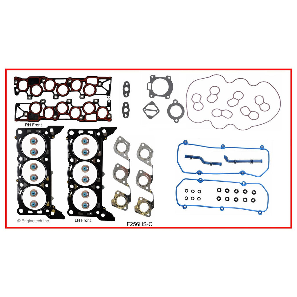 Enginetech F256HS-CWB Engine Cylinder Head Gasket Set for Ford Cars and Trucks with Head Bolts