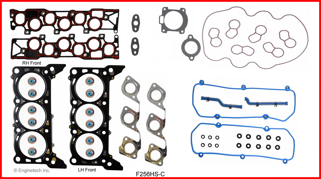 Enginetech F256HS-C Engine Cylinder Head Gasket Set for Ford Cars and Trucks