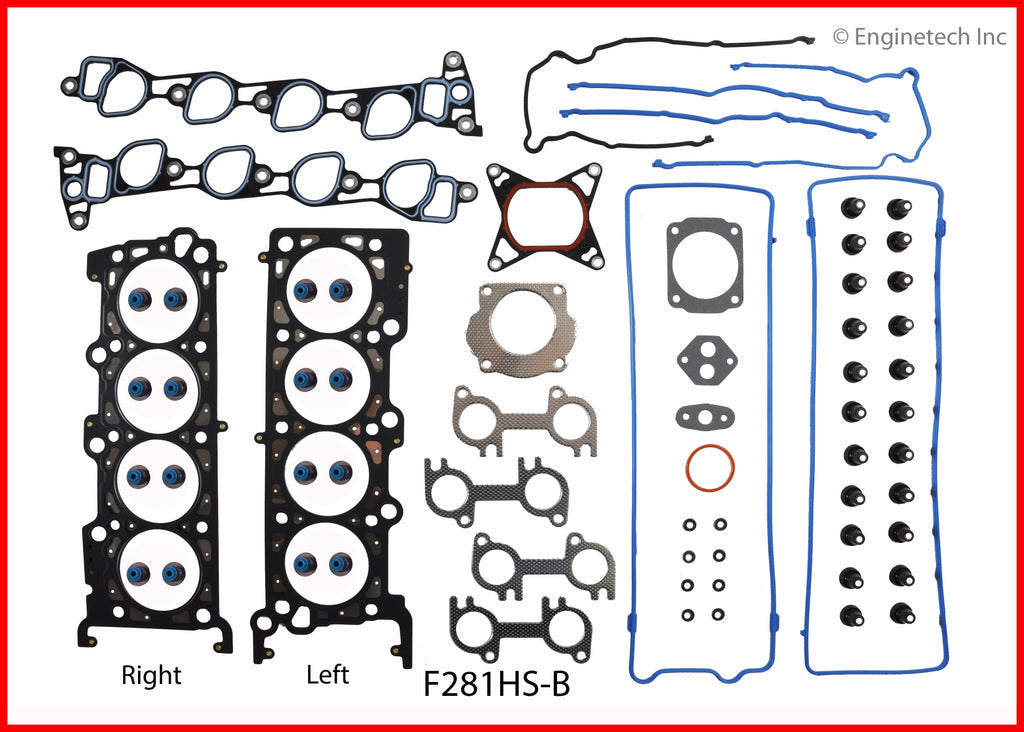 Enginetech F281HS-BWB Engine Cylinder Head Gasket Set for Ford Cars and Trucks