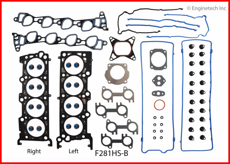 Enginetech F281HS-B Engine Cylinder Head Gasket Set for Ford Cars and Trucks