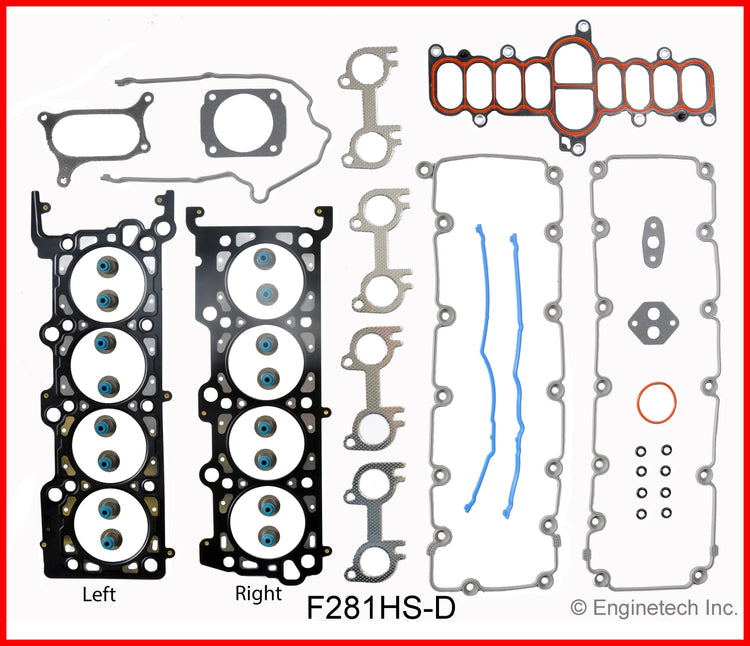 Enginetech F281HS-D Engine Cylinder Head Gasket Set for Ford E-150 and Expedition