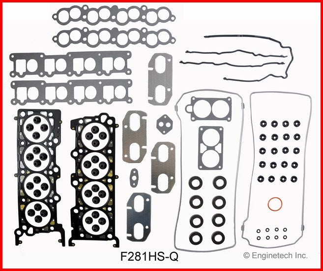 Enginetech F281HS-Q Engine Cylinder Head Gasket Set for Ford Lincoln Mark VIII 1993-1994