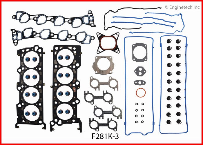 Enginetech F281K-3 Engine Full Gasket Set for Ford Cars and Trucks