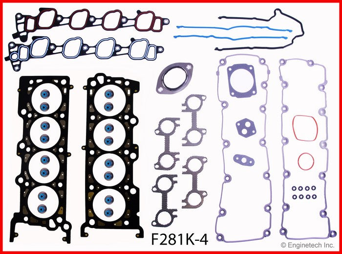 Enginetech F281K-4 Engine Full Gasket Set for Ford Cars and Trucks