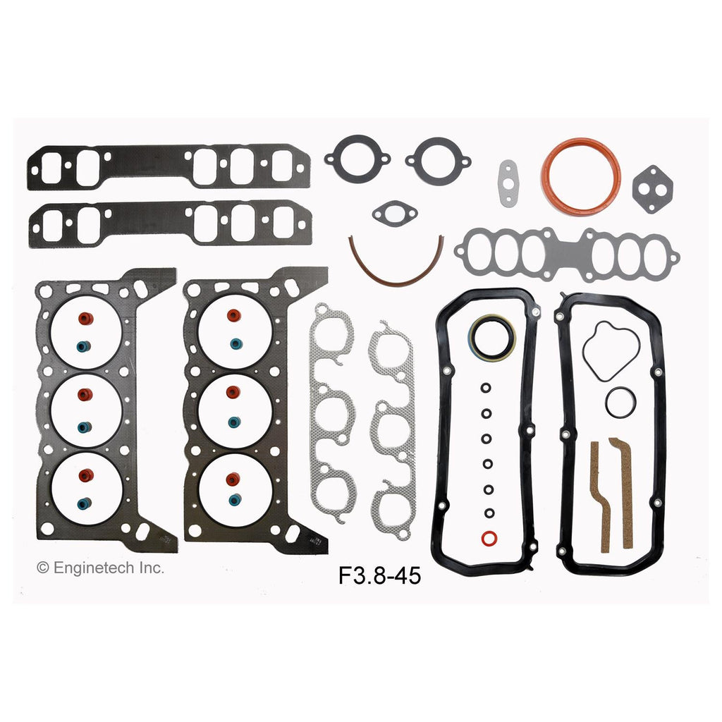 Enginetech F3.8-45 Engine Full Gasket Set for Ford Cars and Trucks