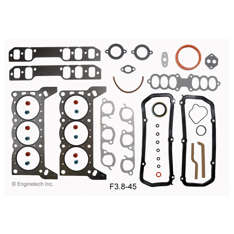 Enginetech F3.8-45 Engine Full Gasket Set for Ford Cars and Trucks