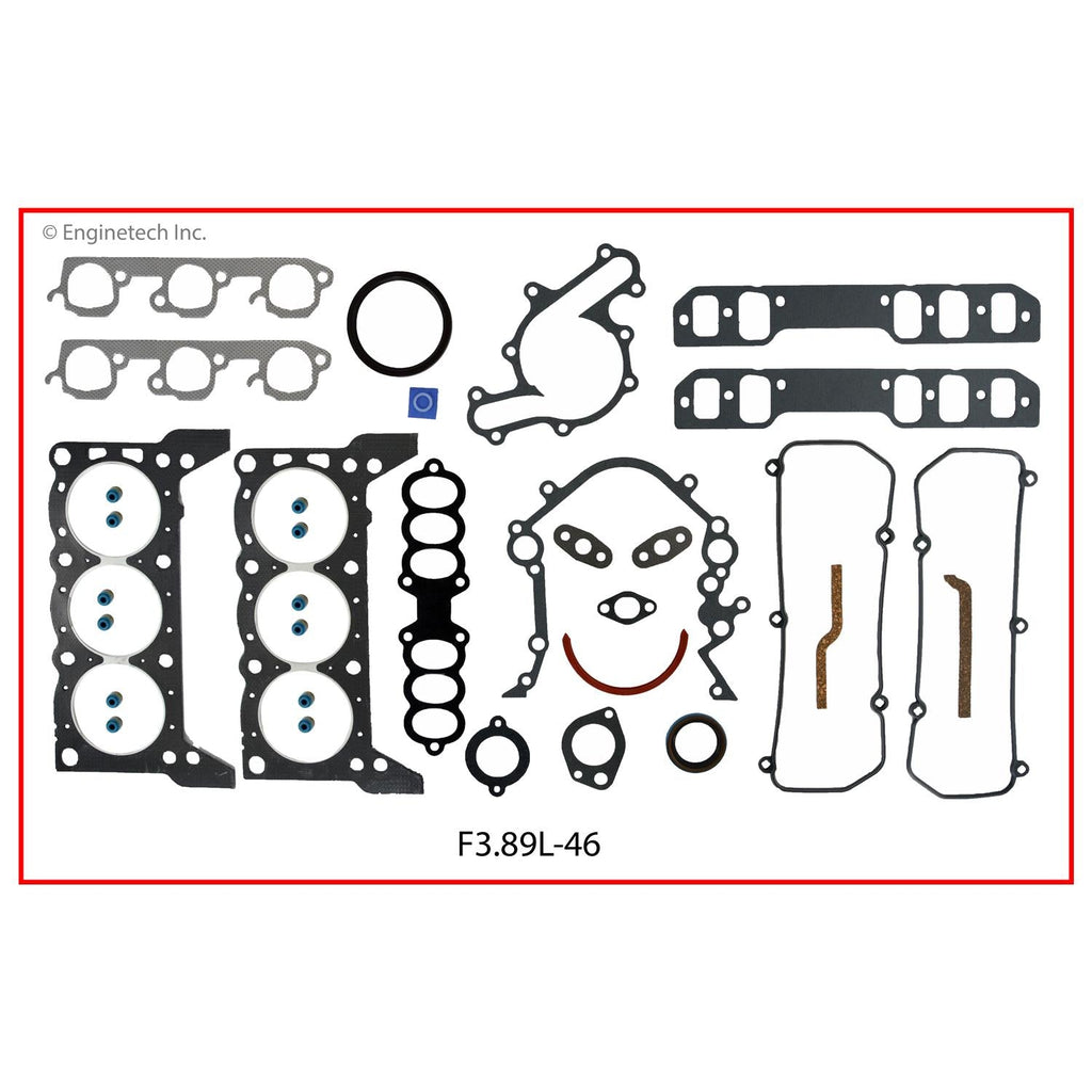 Enginetech F3.8L-46 Engine Full Gasket Set for Ford Car and Truck