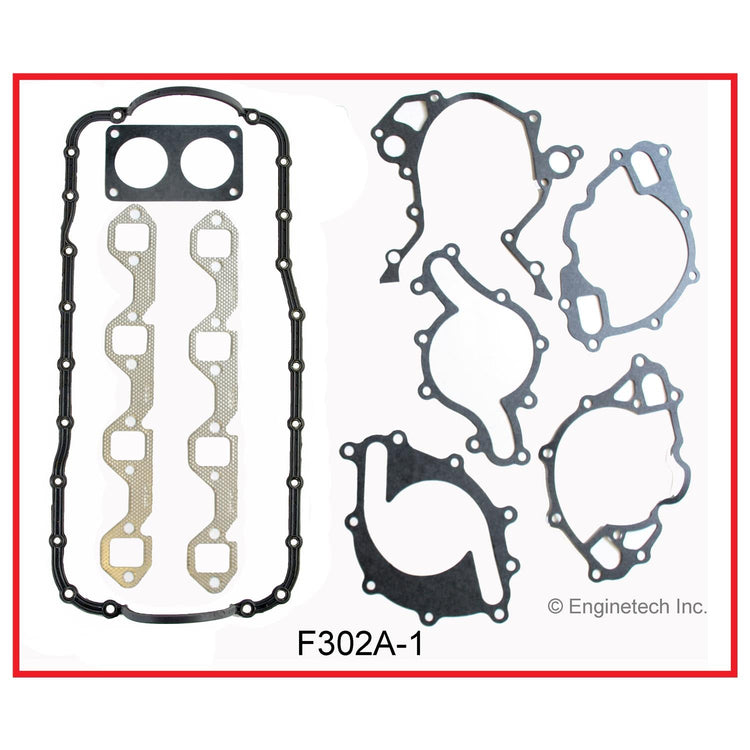 Enginetech F302A-1 Engine Full Gasket Set for Ford Cars and Trucks