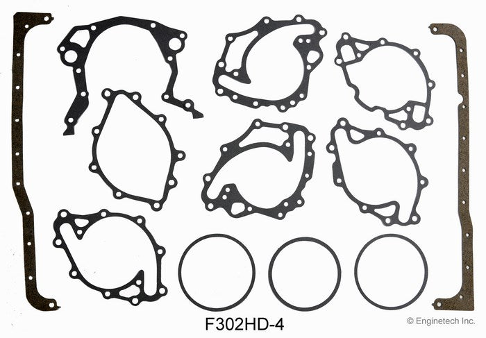 Enginetech F302HD-4 Engine Full Gasket Set for Ford Cars and Trucks