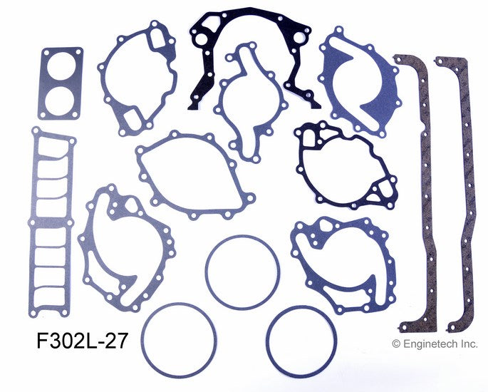 Enginetech F302L-27 Engine Full Gasket Set for Ford Car and Truck