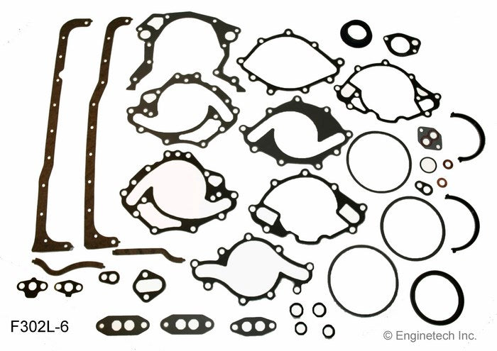 Enginetech F302L-6 Engine Full Gasket Set for Ford Cars and Trucks