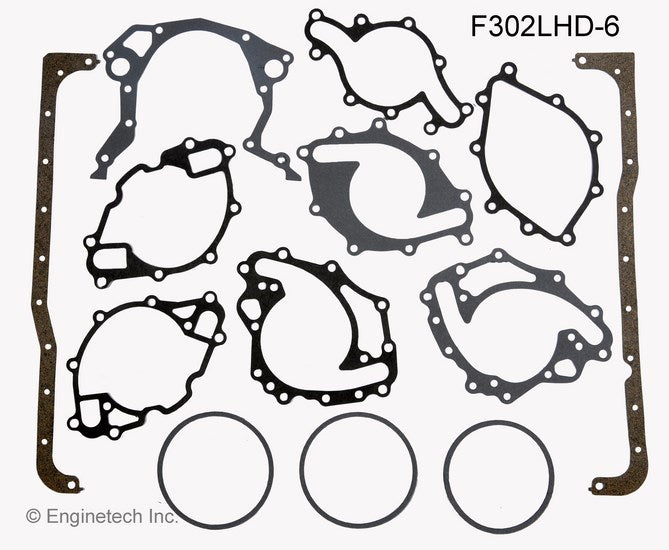 Enginetech F302LHD-6 Engine Full Gasket Set for Ford Cars and Trucks