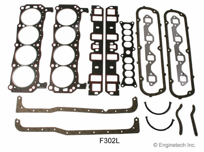 Enginetech F302L Rebuilders Engine Full Gasket Set for Ford Car and Truck