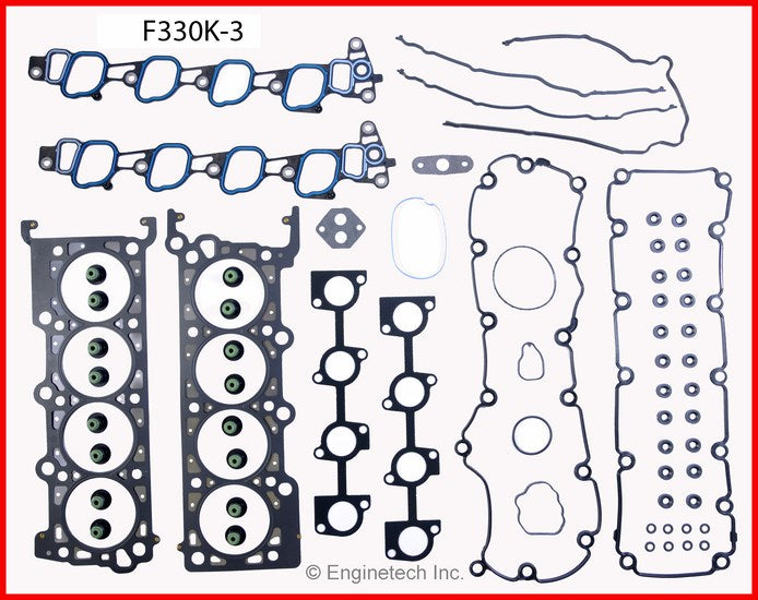 Enginetech F330K-3 Engine Full Gasket Set for Ford Cars and Trucks