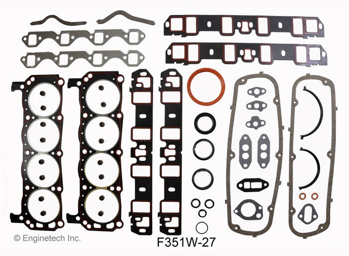 Enginetech F351W-27 Full Gasket Set for Ford Car and Truck Engines